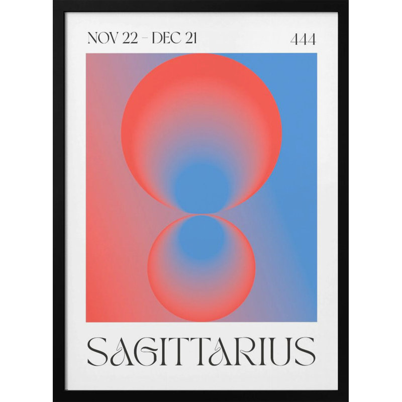 Pop Art & Retro "Sagittarius" par Valeria Castillo, reproduction d'art encadrée, H 30 po x l 20 po