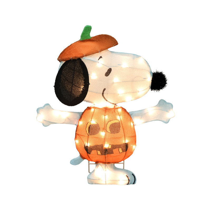 Peanuts 24in Peanuts 2D PreLit Yard Art Snoopy in JOL