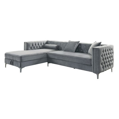 Canapé modulaire l 108 po, gris