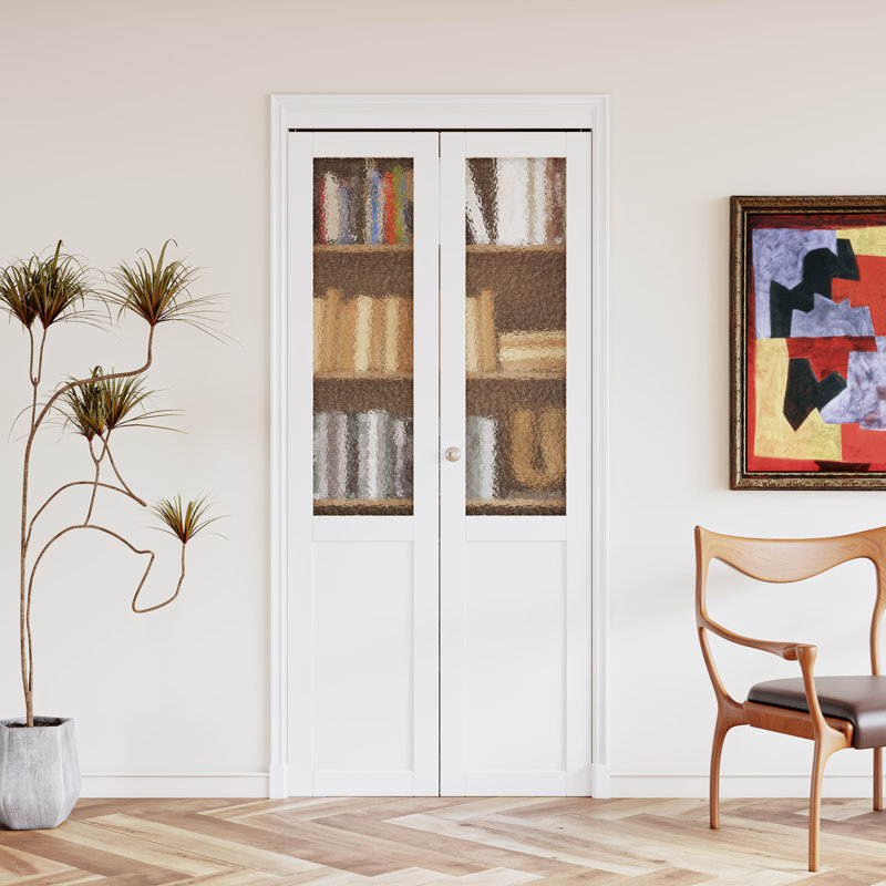 Porte pliante en verre avec quincaillerie d'installation, 36 po x 80 po