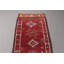 Tapis de couloir vintage rétro avec motif décoratif rouge Herki