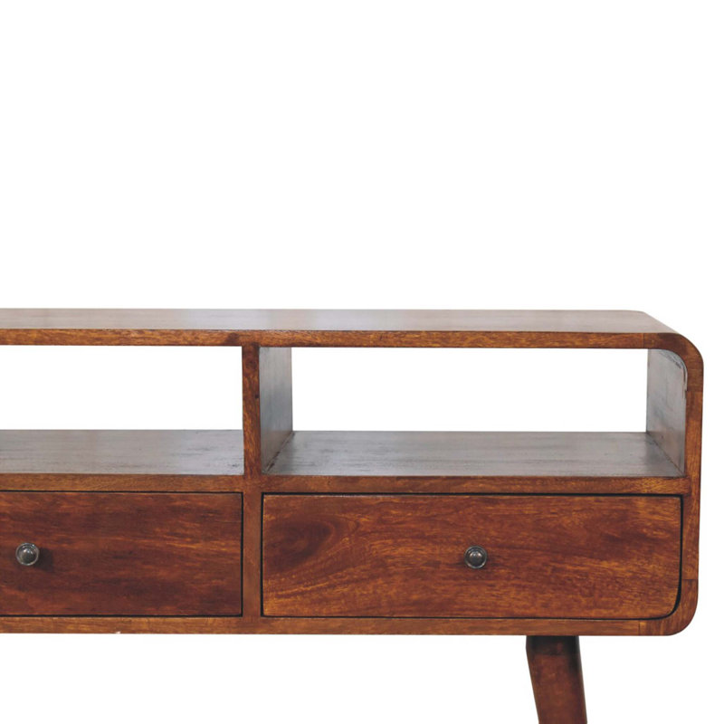 Console en bois massif à trois courbes châtaignier