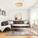 Bohemia 20" 4-Light Beige Beaded Flush Mount Smart Ceiling Fan with Light Kits and Remote