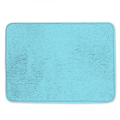 Tapis de bain uni bleu clair