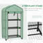 Ceciel 3 Tier Mini Greenhouse with Wheels, 130H x 69W x 49D cm, Green