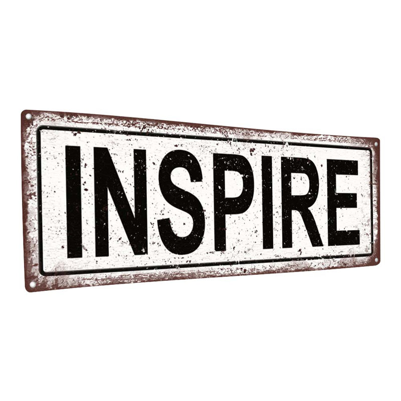 «Inspire» sur métal, H 5,75 po x l 15,5 po