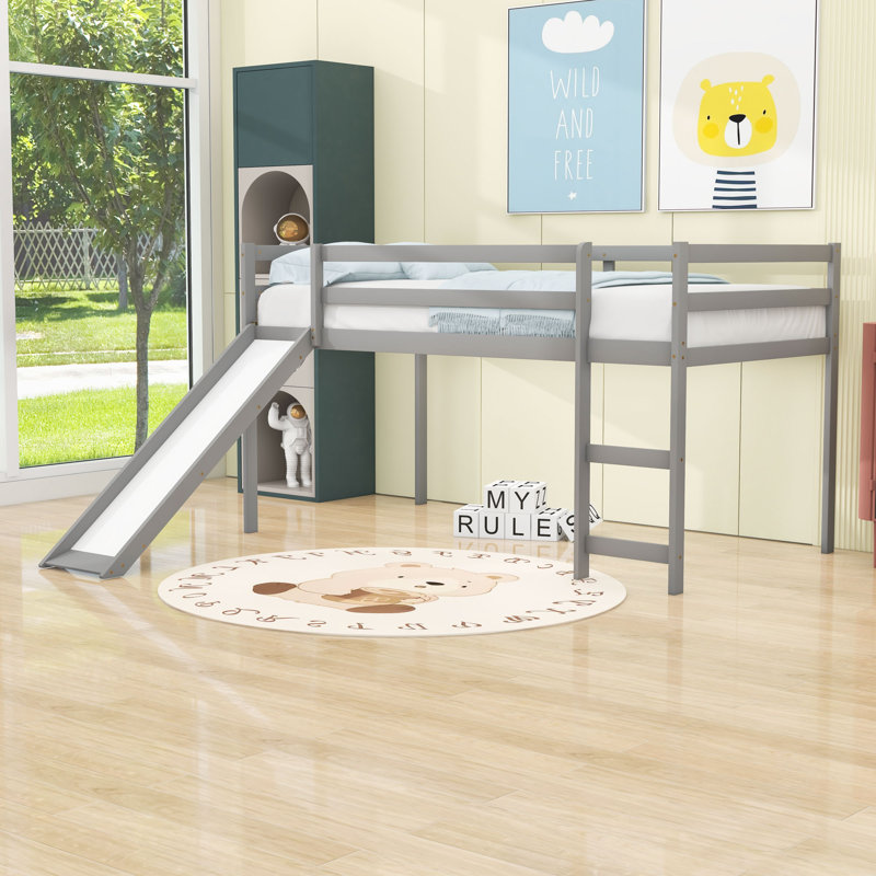 Lit mezzanine simple Emens par Harriet Bee, Gris, Twin