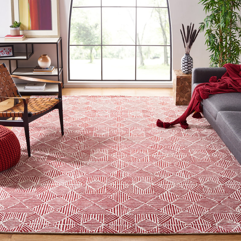Tapis géométrique en laine touffeté à la main 0,8 po Foraker, Rectangle de 5 pi x 8 pi