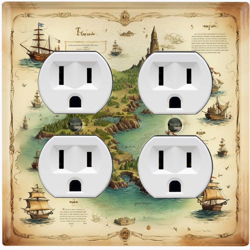 Nautical Themed 2 - Gang Duplex Outlet Standard Wall Plate