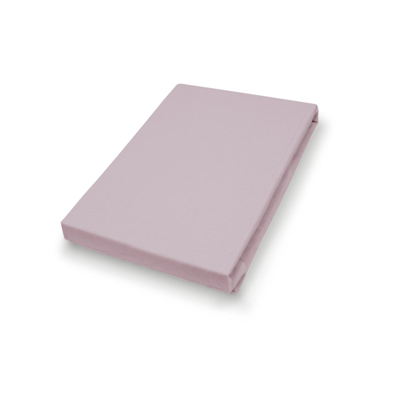 Bourget 100% Cotton Jersey Knit Fitted Sheet, 140-160 x 200 cm, Pebbles