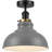 Metal Dome Semi Flush Mount Ceiling Light E26 Base Indoor Fixture with Black Holder Modern Industrial Lighting for Kitchen Hallway Entryway Bedroom Living Room Home Office-1542703593