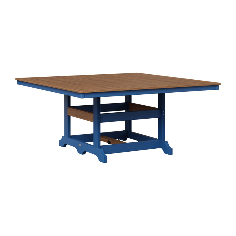 Table de salle à manger Berlin Classic, Bleu pacifique, Acajou antique