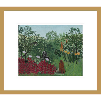 «Tropical Forest with Monkeys» par Henri Rousseau, impression giclée sur cadre