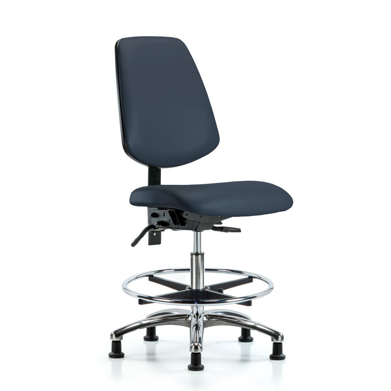 Aryana Vinyl Drafting Chair, Glides, Imperial Blue, Not Included