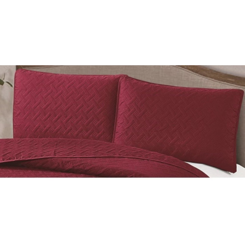 Bedding, King Quilt + 2 King Shams, Burgundy