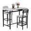 Table de salle à manger moderne et chaises pour 2 personnes, ensemble de table de salle à manger avec finitions en marbre et 2 chaises rembourrées-519649722