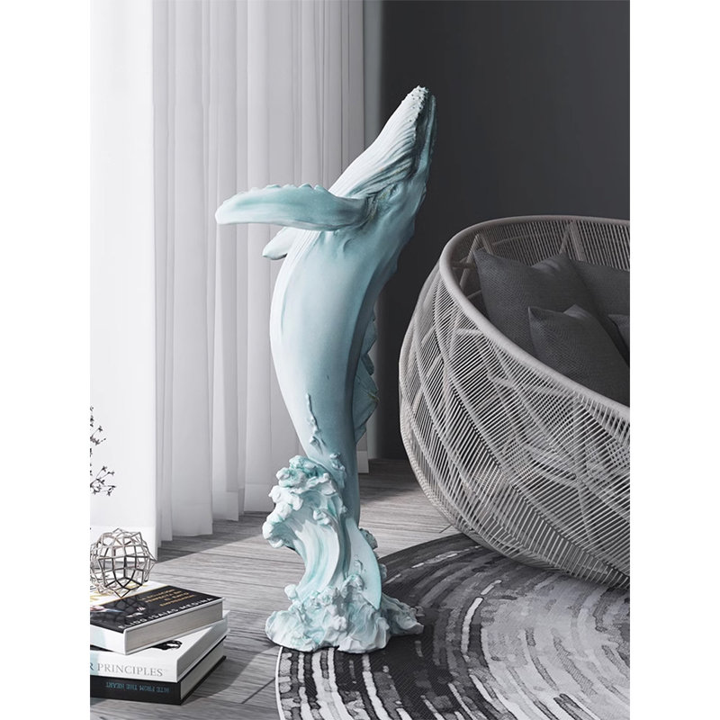 Grand article de décoration de salon en résine de baleine
