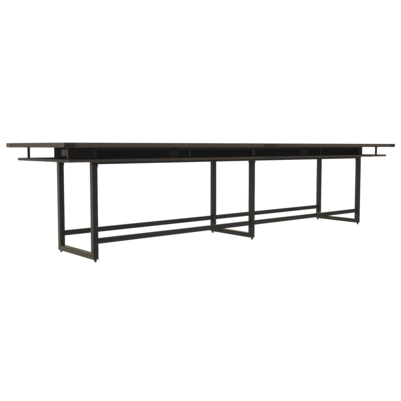 Table de conférence Mirella, H 42 po x L 192 po x p 47,25 po, Tabac du Sud, Noir