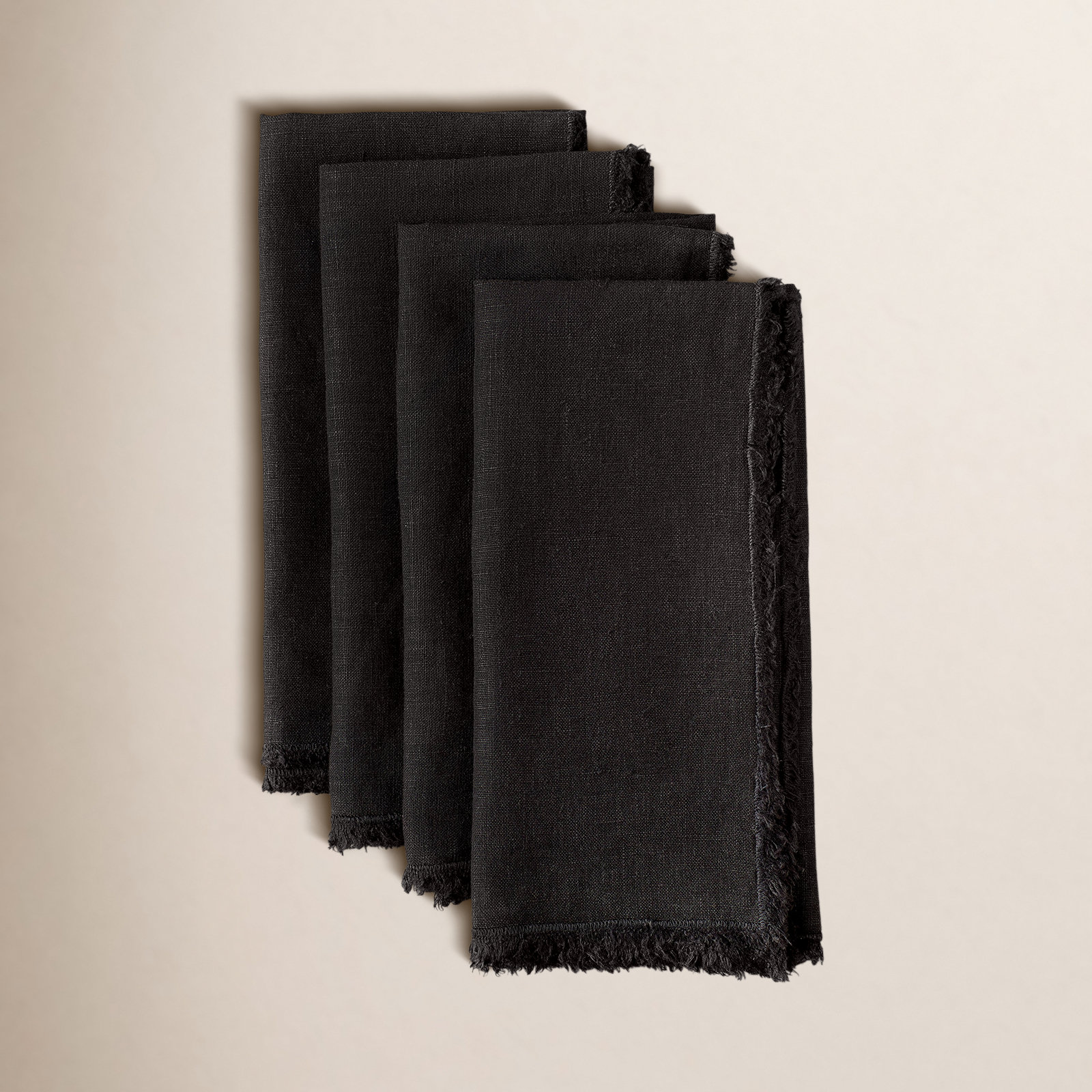 Zadia Reversible Linen Napkin, Black