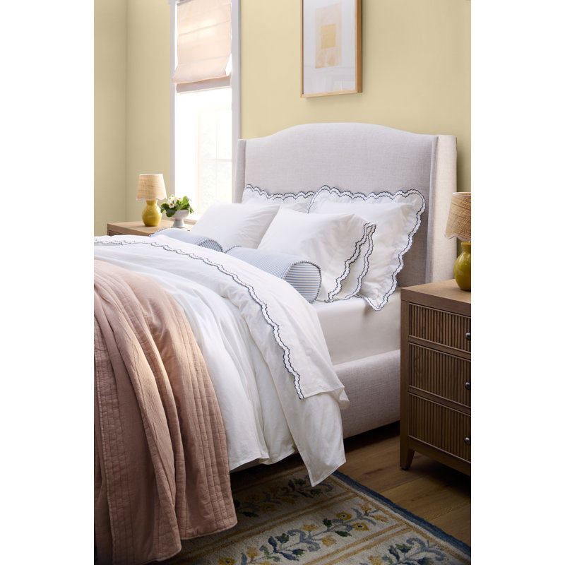 Bara Sheet Set, King Sheet Set with 2 Pillowcases, Rose/White