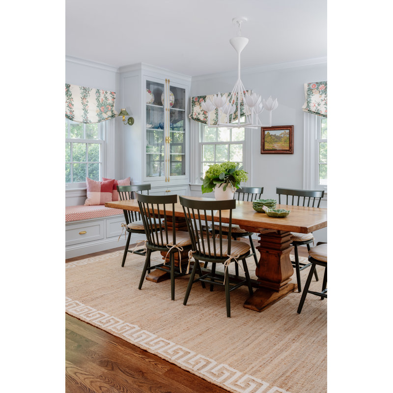 Erin Gates by Momeni Orchard Greek Key Jute and Wool Hand Woven Ivory Area Rug, Rectangle 3'6" x 5'6"