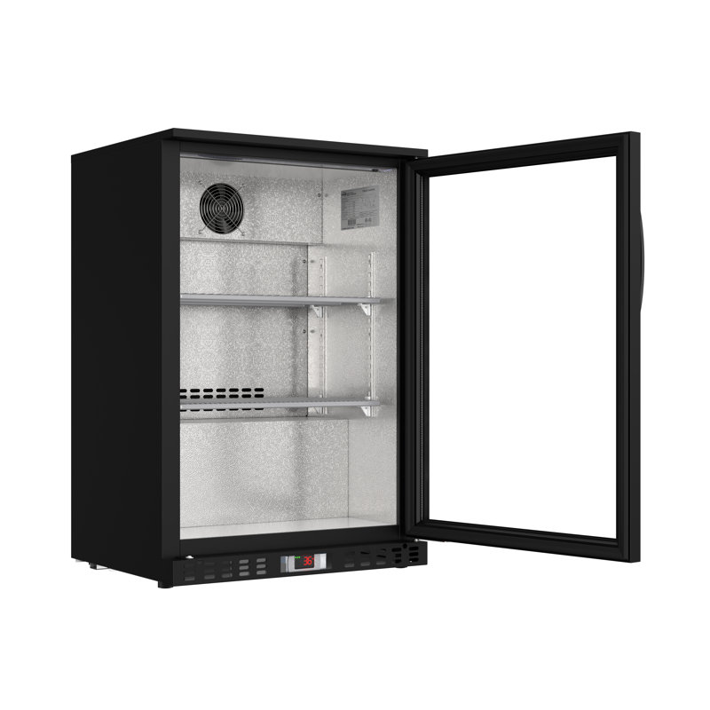 L 24 po. 4,1 pieds cubes Réfrigérateur commercial à porte en verre avec éclairage DEL noir, Noir, noir, noir, noir