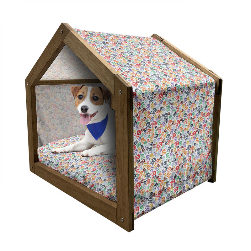 Niche pour chien en bois rouge, H 32,28 po x l 39,37 po x P 28,35 po