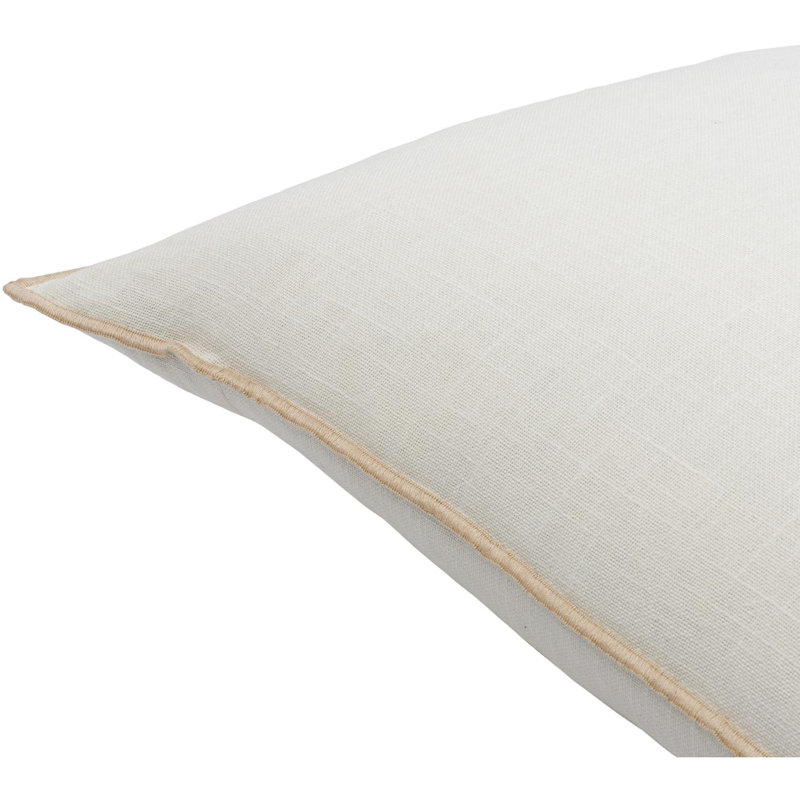 Coussin en coton Merrow, Housse de coussin seulement - sans coussin, H 22 po x l 22 po, Crème