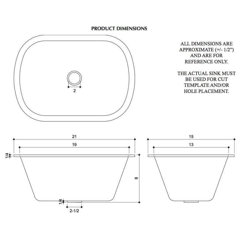 Hammered 21'' L Single Bowl Copper Kitchen Sink, Polished Nickel