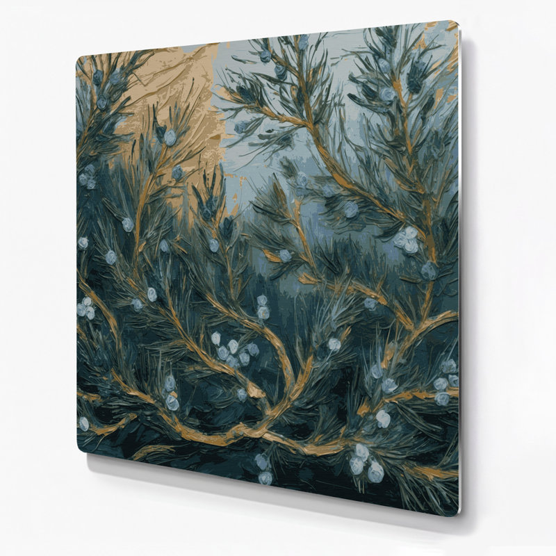Art mural en métal Botanical Juniper, H 16 po x l 16 po