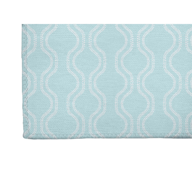 Tapis de blanchisserie antidérapant Wavy Vine, 37 "L x 5.5 "H, Blue Floral