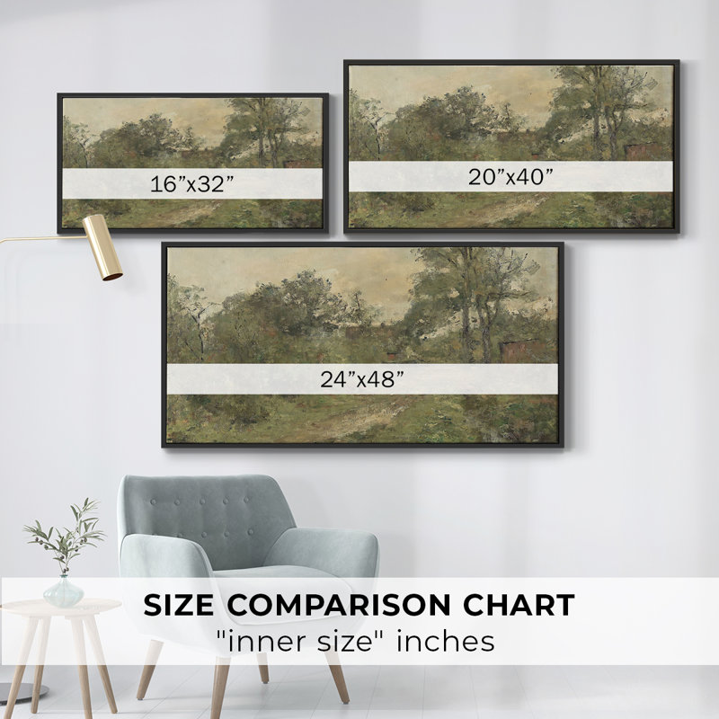 Paysage, série DC DCX, toile tendue avec châssis, prête à être accrochée, H 25 po x l 49 po, Noir