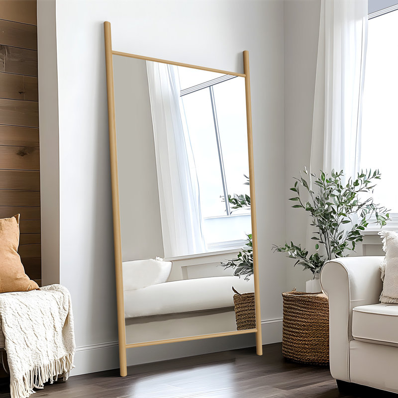 Miroir mural Merienne, Bois naturel, 73 po x 35 po