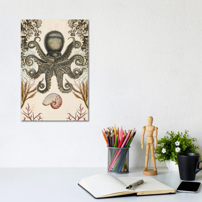 Antiquarian Menagerie: Octopus by Naomi McCavitt - 1 Piece Wrapped Canvas Wall Art