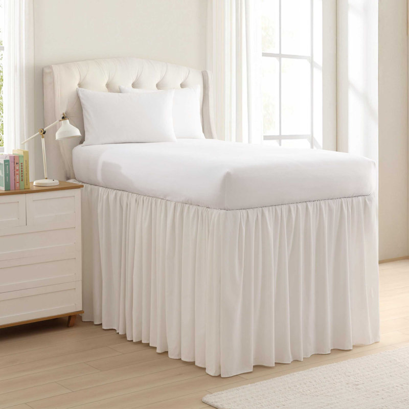Jupe de lit simple délavée Laura Ashley, Blanc
