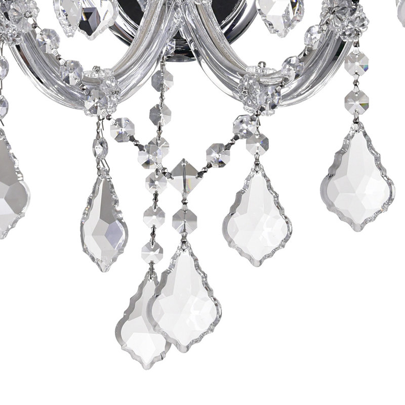 Orr 3-Light Wall Sconce – 12 Inch Chrome Finish with Crystal Accents – Elegant Candle-Style Wall Light for Bedroom, Living Room, Hallway