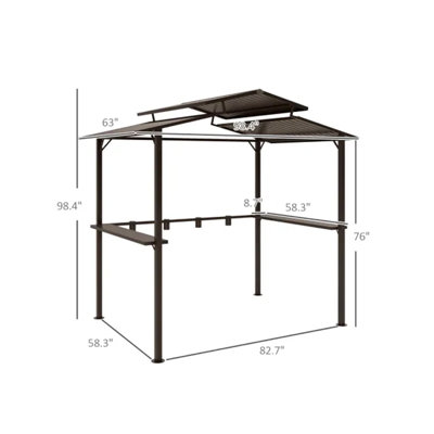 Auvent en métal pour toit-terrasse pour barbecue
