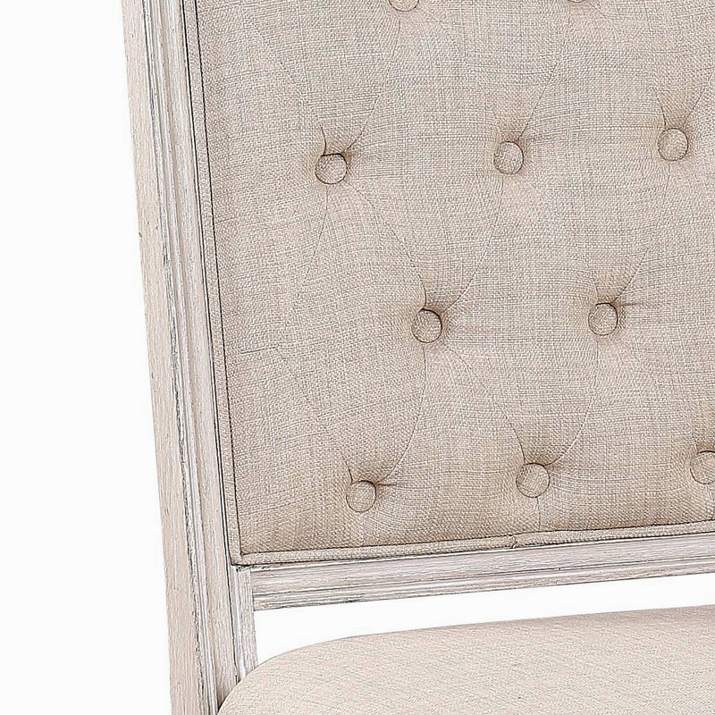 Ensemble de 2 chaises d'appoint Wynsor en tissu et finition champagne antique