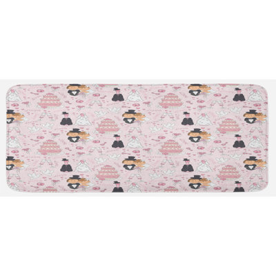 Solid Colour Polyester Kitchen Mat