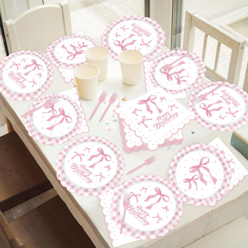 Ensemble d'assiettes en papier et serviettes de table 100 pièces, articles de fête jetables pour l'anniversaire et la fête
