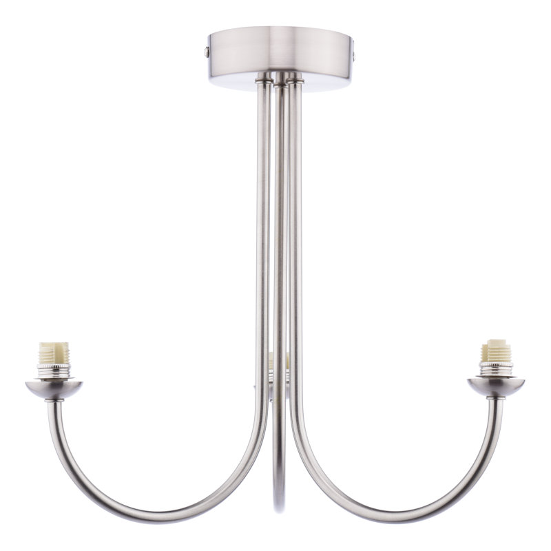JARED 3LT SEMI FLUSH FRAME ONLY, Matt Black