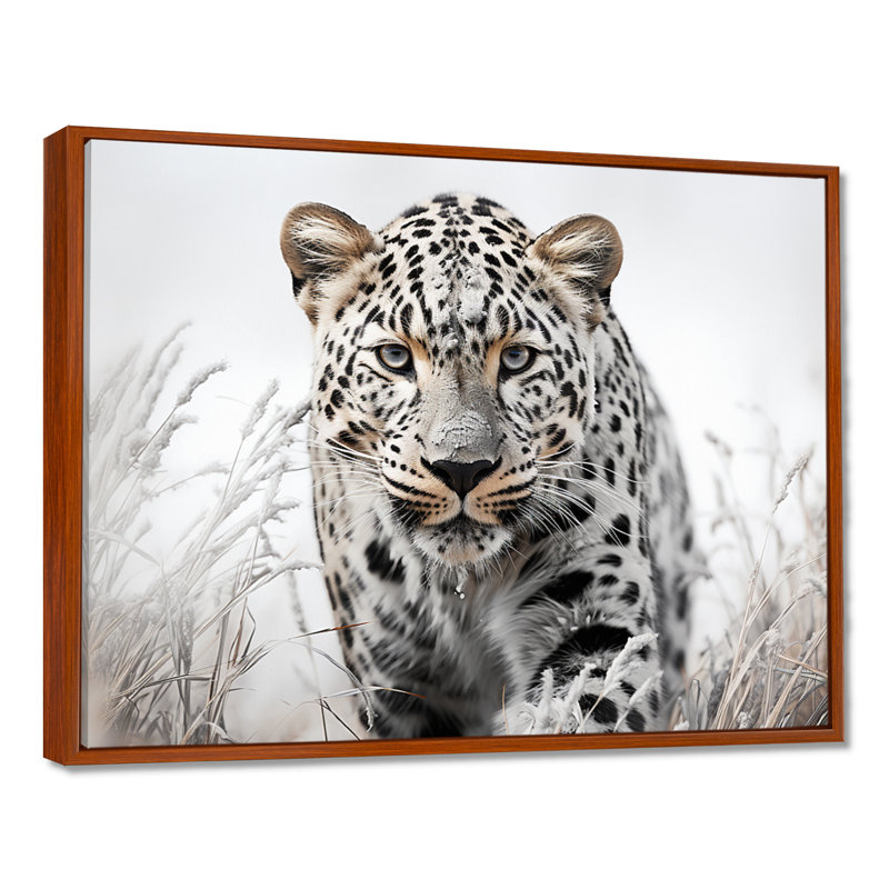 Jungle Leopard Stalk I - Leopard, H 16 po x l 32 po x P 1 po, Cadre flottant brun