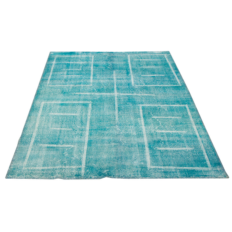 Tapis turquoise à transition de couleur 6 pi 10 po x 10 pi 0 po