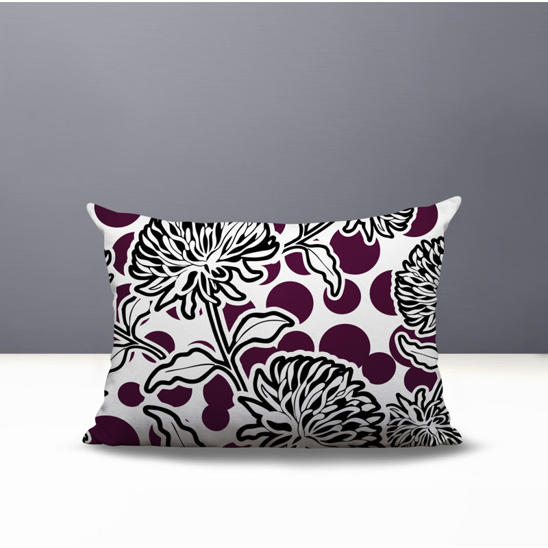 Oreiller rectangulaire réversible intérieur / extérieur Jae, Rectangle H 18 po x l 25 po, Mauve