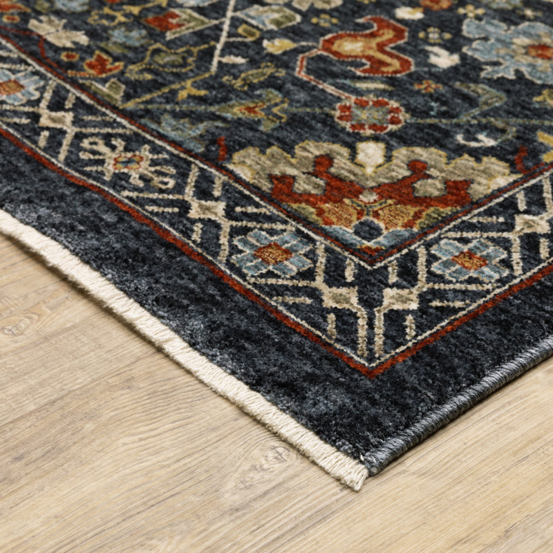 Tapis bleu / brun Hovis Southwestern, Rectangle de 2 pi x 3 pi