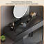 Coiffeuse 47,24 "réglable en bois massif gris foncé avec miroir