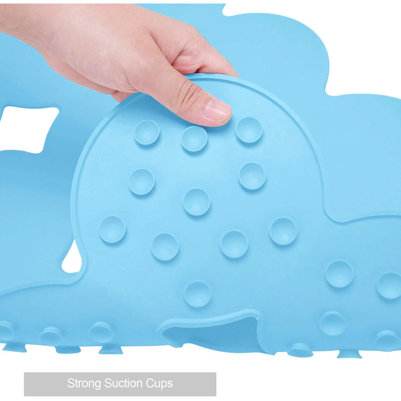 28x16" Patented Non-slip Bathtub Mat Circle Blue