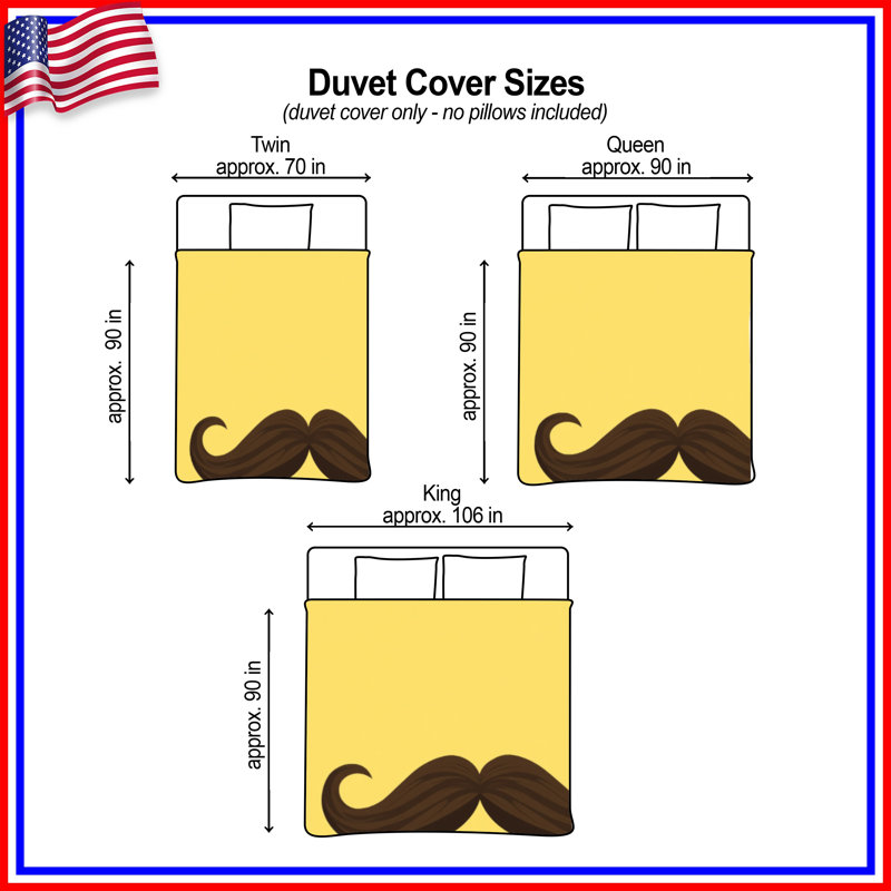 Housses de couette brun avec moustache frisée, King