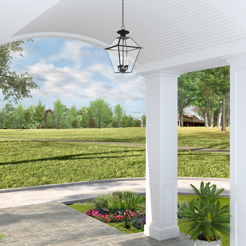 Boto Outdoor Hanging Lantern, Black, 24.5" H x 15" W x 15