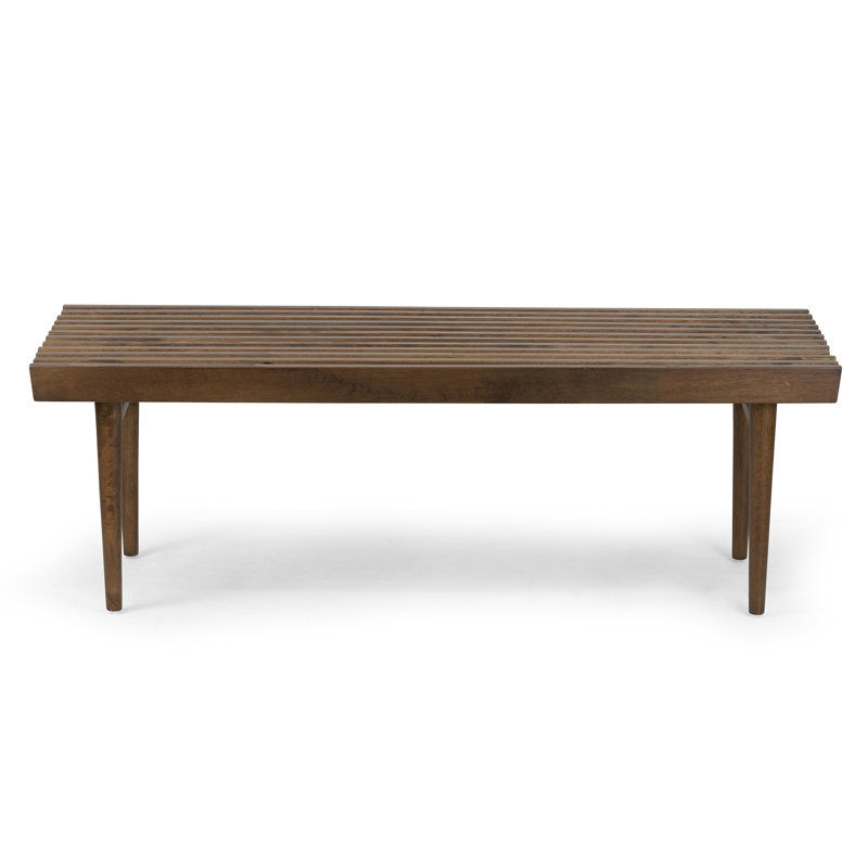 Banc en bois massif Chyra, Brown